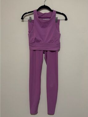 All In Motion Women’s Leggings And Sports Bra Set Size XS Purple Pink Cut Out